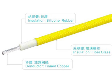 600V/200C UL758 Silicone Rubber Insulated Wire AWM3075 10AWG FT2 Yellow Robot UAV Heater