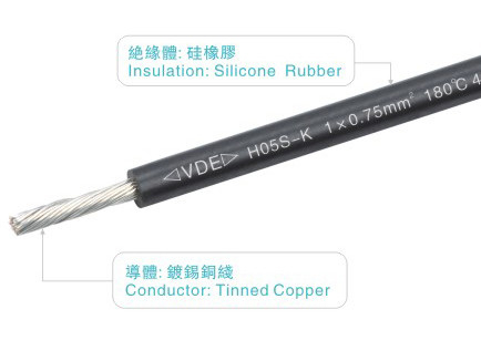 VDE H05S-K Silicone Rubber Insulated Wire 450V/700V/180C Robot Home Appliance
